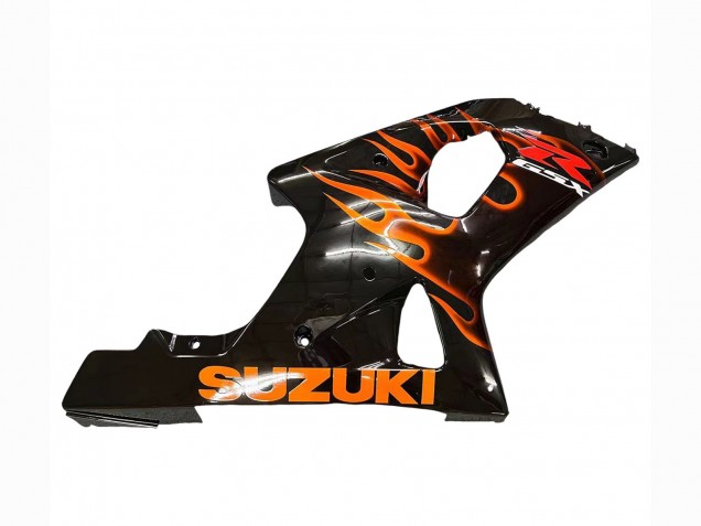 2000-2002 Glossy Black Orange Flame Suzuki GSXR1000 Motorcycle Fairings Australia