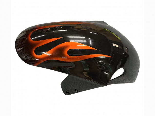 2000-2002 Glossy Black Orange Flame Suzuki GSXR1000 Motorcycle Fairings Australia