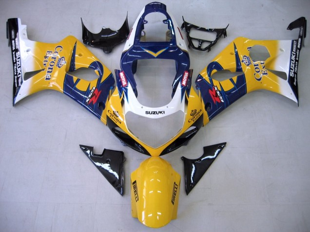 2000-2002 Yellow Dark Blue White Motul Corona Suzuki GSXR1000 Motorcycle Fairings Australia