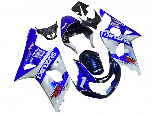 2000-2002 Blue White Silver Castrol Dunlop Suzuki GSXR1000 Motorcycle Fairings Australia