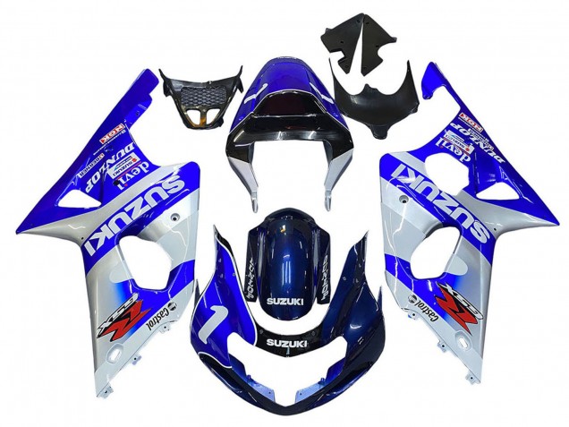2000-2002 Blue White Silver Castrol Dunlop Suzuki GSXR1000 Motorcycle Fairings Australia