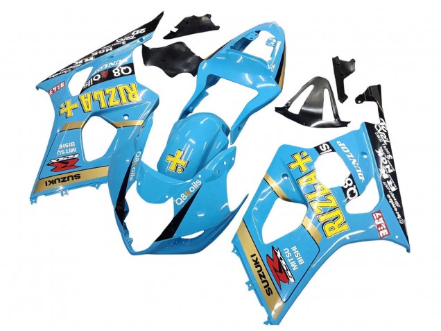 2003-2004 Light Blue Yellow Black Rizla Motul Suzuki GSXR 1000 Motorcycle Fairings Australia