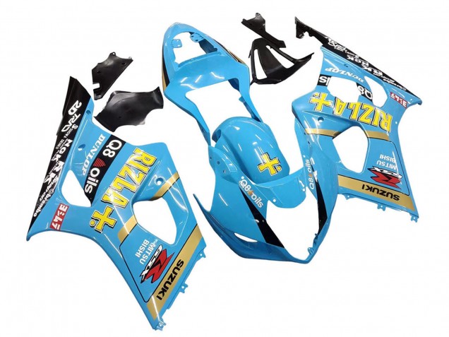 2003-2004 Light Blue Yellow Black Rizla Motul Suzuki GSXR 1000 Motorcycle Fairings Australia