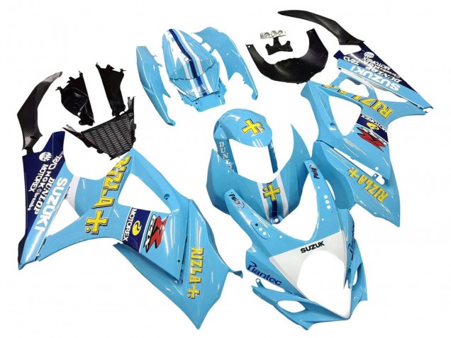 2007-2008 Light Blue Yellow Black Motul Rizla Suzuki GSXR 1000 Motorcycle Fairings Australia