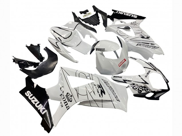 2007-2008 White Black Alstare Corona Motul Suzuki GSXR 1000 Motorcycle Fairings Australia