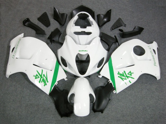 1996-2007 White Green Suzuki GSXR 1300 Hayabusa Motorcycle Fairings Australia