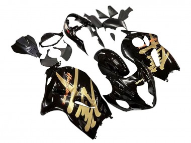 1996-2007 Glossy Black Gold Hayabusa Suzuki GSXR 1300 Hayabusa Motorcycle Fairings Australia