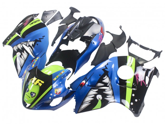1996-2007 Blue Green Shark 46 Suzuki GSXR 1300 Hayabusa Motorcycle Fairings Australia