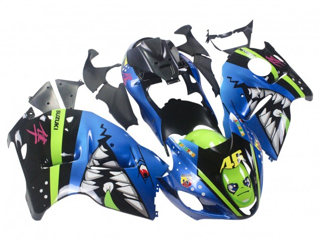 1996-2007 Blue Green Shark 46 Suzuki GSXR 1300 Hayabusa Motorcycle Fairings Australia