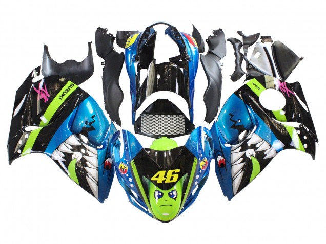 2008-2020 Blue Green Black Shark 46 Suzuki GSXR 1300 Hayabusa Motorcycle Fairings Australia