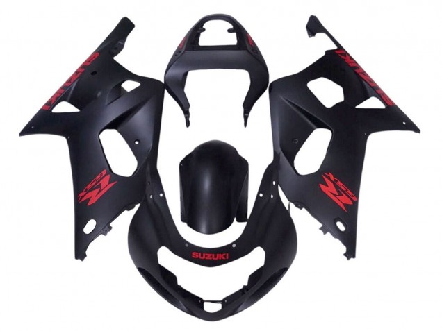 2001-2003 Matte Black Red Suzuki GSXR 600 / GSXR 750 Motorcycle Fairings Australia