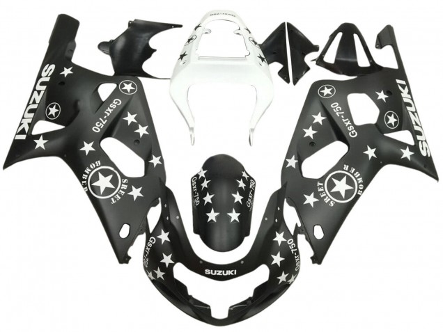 2001-2003 Glossy Black White Star Suzuki GSXR 600 / GSXR 750 Motorcycle Fairings Australia