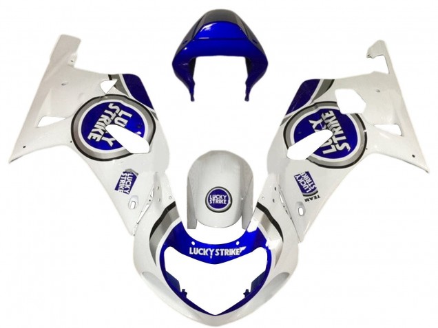 2001-2003 White Blue Lucky Strike Suzuki GSXR 600 / GSXR 750 Motorcycle Fairings Australia