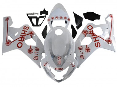 2001-2003 White Red Shiro Suzuki GSXR 600 / GSXR 750 Motorcycle Fairings Australia