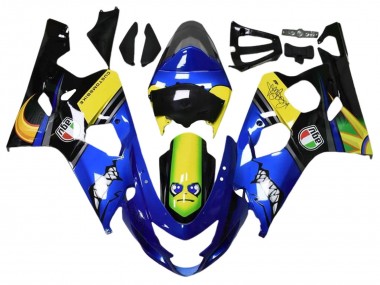 2004-2005 Blue Yellow Black Shark Suzuki GSXR 600 / GSXR 750 Motorcycle Fairings Australia