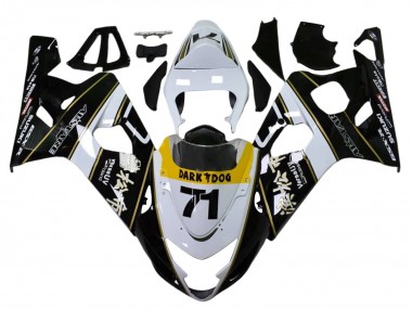 2004-2005 White Black Yellow Dark Dog 71 Suzuki GSXR 600 / GSXR 750 Motorcycle Fairings Australia