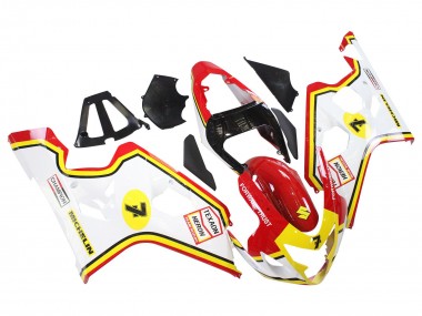 2004-2005 White Red Yellow Michelin Texaon Heron 7 Suzuki GSXR 600 / GSXR 750 Motorcycle Fairings Australia