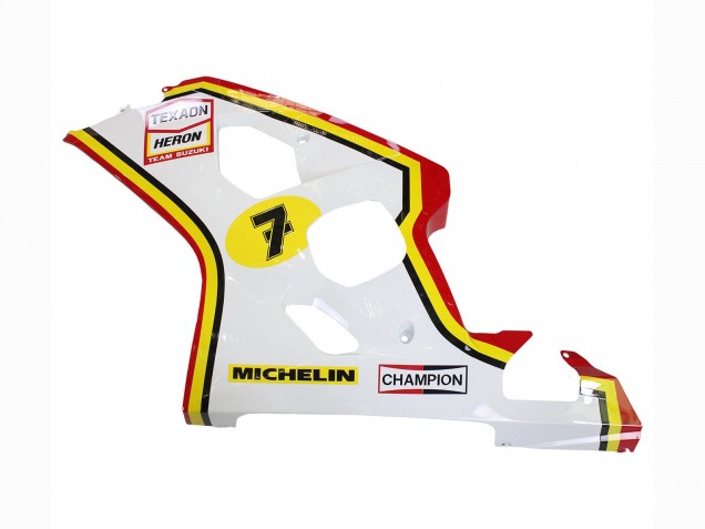 2004-2005 White Red Yellow Michelin Texaon Heron 7 Suzuki GSXR 600 / GSXR 750 Motorcycle Fairings Australia