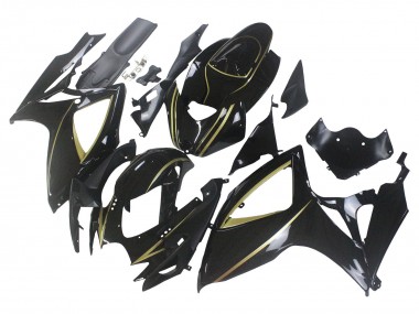 2006-2007 Glossy Black Gold Stripe Suzuki GSXR 600 / GSXR 750 Motorcycle Fairings Australia