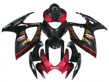 2006-2007 Glossy Black Red Gold Suzuki GSXR 600 / GSXR 750 Motorcycle Fairing Australia