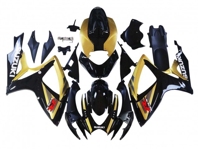 2006-2007 Gold Glossy Black Red Suzuki GSXR 600 / GSXR 750 Motorcycle Fairings Australia