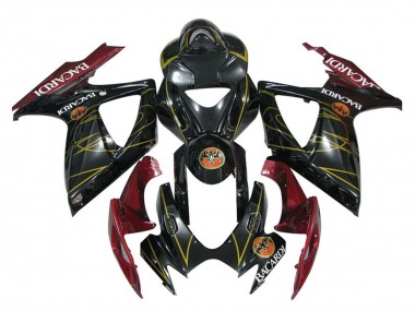 2006-2007 Glossy Black Red Gold Suzuki GSXR 600 / GSXR 750 Motorcycle Fairings Australia