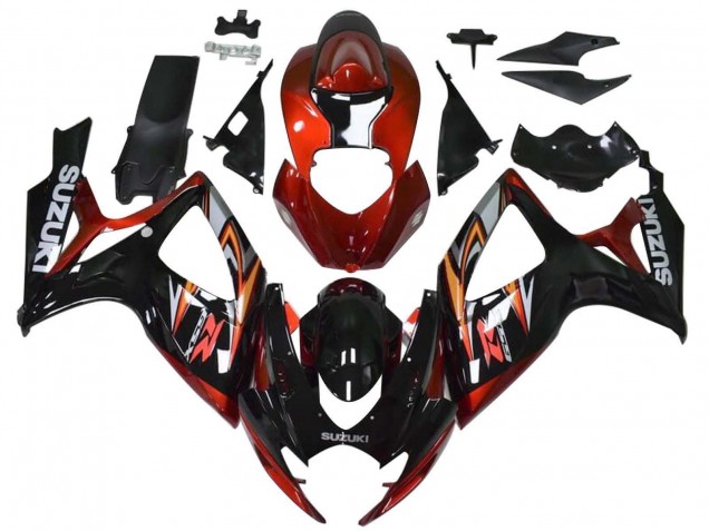2006-2007 Red Glossy Black Orange Suzuki GSXR 600 / GSXR 750 Motorcycle Fairings Australia