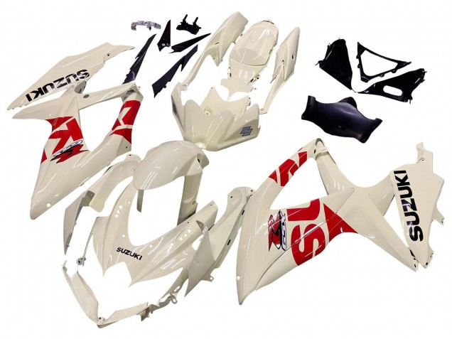 2008-2010 Cream White Red Black Suzuki GSXR 600 / GSXR 750 Motorcycle Fairings Australia