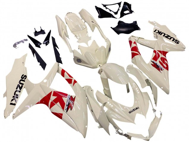 2008-2010 Cream White Red Black Suzuki GSXR 600 / GSXR 750 Motorcycle Fairings Australia