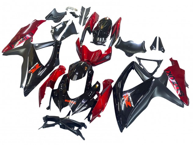 2008-2010 Red Glossy Black Suzuki GSXR 600 / GSXR 750 Motorcycle Fairing Australia