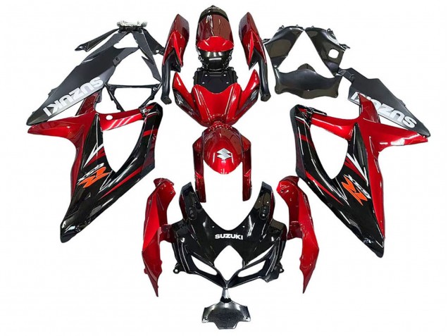 2008-2010 Red Glossy Black Suzuki GSXR 600 / GSXR 750 Motorcycle Fairings Australia