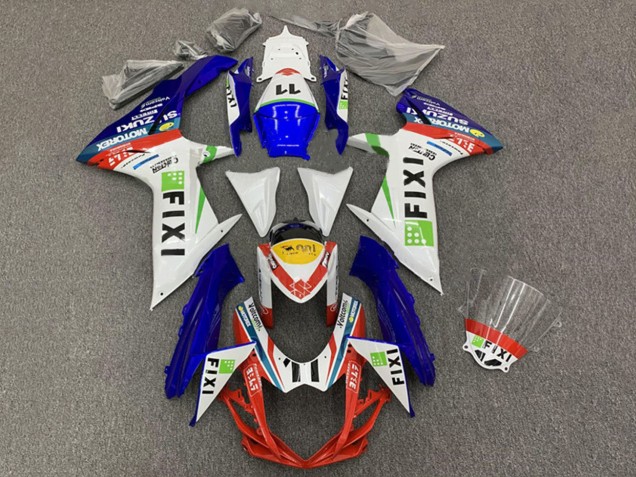 2008-2010 White Blue Red Green Yellow Fixi 11 Suzuki GSXR 600 / GSXR 750 Motorcycle Fairings Australia
