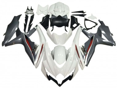 2008-2010 White Grey Red Suzuki GSXR 600 / GSXR 750 Motorcycle Fairings Australia