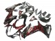 2011-2024 Glossy Black Red Flame Suzuki GSXR 600 / GSXR 750 Motorcycle Fairings Australia