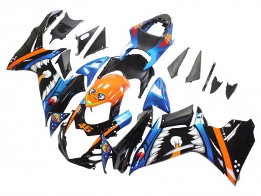 2011-2024 Light Blue Orange Black White Shark 46 Suzuki GSXR 600 / GSXR 750 Motorcycle Fairings Australia