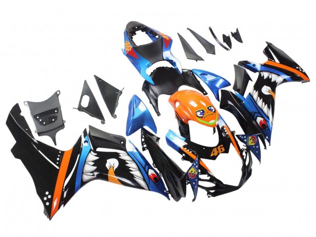 2011-2024 Light Blue Orange Black White Shark 46 Suzuki GSXR 600 / GSXR 750 Motorcycle Fairings Australia