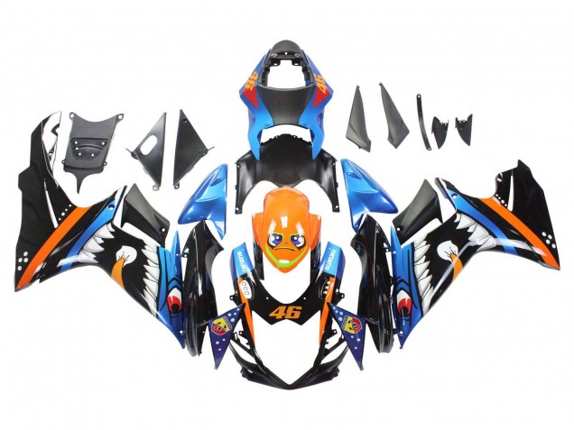 2011-2024 Light Blue Orange Black White Shark 46 Suzuki GSXR 600 / GSXR 750 Motorcycle Fairings Australia