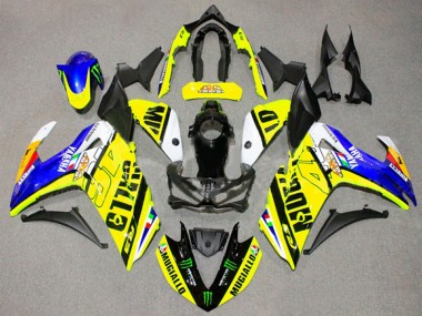 2015-2018 Yellow Blue Black Monster Yamaha YZF R3/R25 Motorcycle Fairings Australia