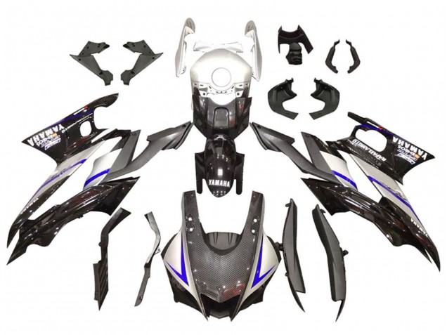 2019-2021 Silver Glossy Black Carbon Fiber Style Yamaha YZF R3/R25 Motorcycle Fairings Australia