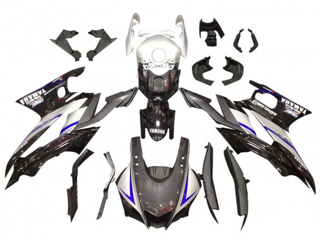 2019-2021 Silver Glossy Black Carbon Fiber Style Yamaha YZF R3/R25 Motorcycle Fairings Australia