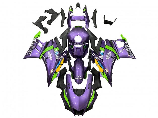 2019-2021 Purple Green White EVA Racing Yamaha YZF R3/R25 Motorcycle Fairings Australia