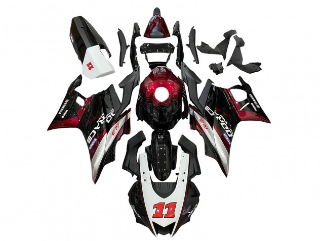 2019-2021 White Red Black 11 Yamaha YZF R3/R25 Motorcycle Fairings Australia