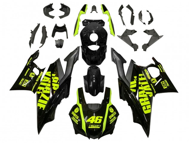 2019-2021 Black Neon Yellow 46 Yamaha YZF R3/R25 Motorcycle Fairings Australia