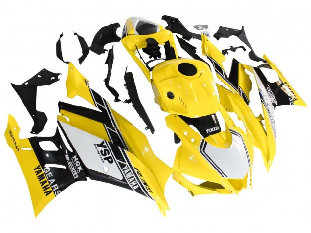 2019-2021 Yellow White Black Stripe Yamaha YZF R3/R25 Motorcycle Fairings Australia