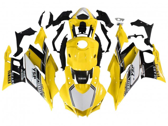 2019-2021 Yellow White Black Stripe Yamaha YZF R3/R25 Motorcycle Fairings Australia