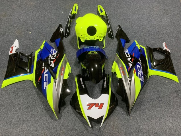 2022-2024 Neon Green Blue Glossy Black 74 Yamaha YZF R3/R25 Motorcycle Fairings Australia