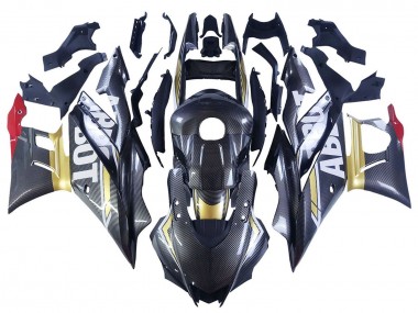 2022-2024 Black Carbon Fiber Style Gold Red ABBOT Yamaha YZF R3/R25 Motorcycle Fairings Australia