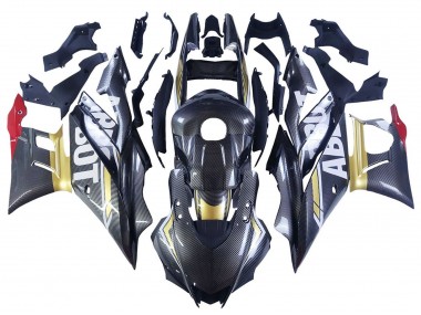 2022-2024 Black Carbon Fiber Style Gold Red ABBOT Yamaha YZF R3/R25 Motorcycle Fairings Australia