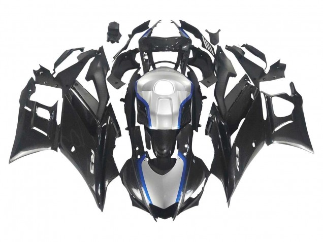 2022-2024 Black Carbon Fiber Style Silver Blue Yamaha YZF R3/R25 Motorcycle Fairings Australia