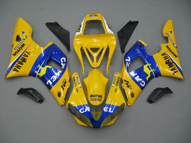 2000-2001 White Yellow Blue Motul Camel Yamaha YZF 1000 R1 Motorcycle Fairings Australia
